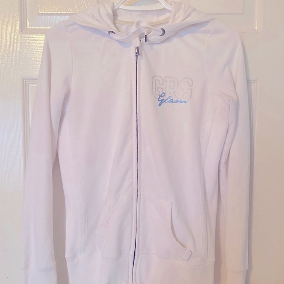 🤍GARAGE 🤍Medium white zipper hoodie . - Picture 7 of 11